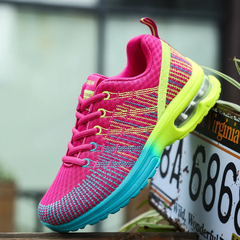 2023 New Running Shoes Breathable Outdoor Sneakers Women's Lightweight Air Cushion Sneakers Comfortable Sports Training Shoes