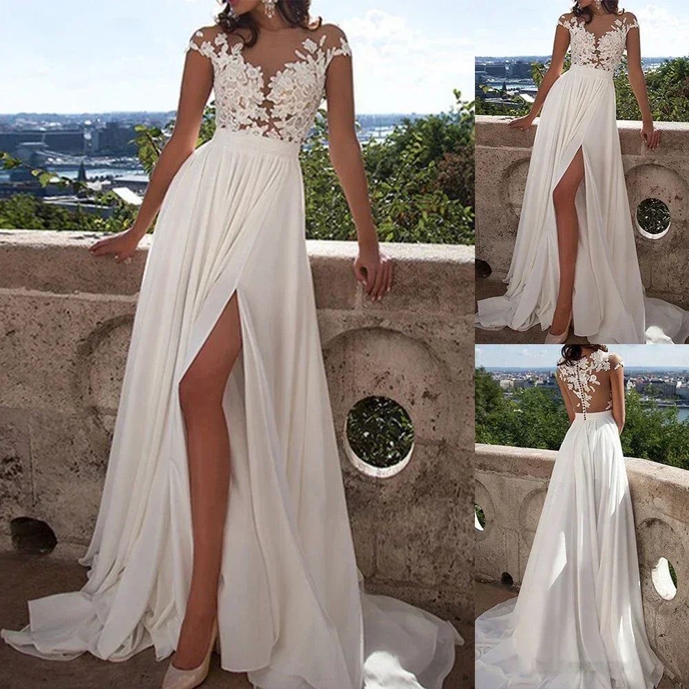 Fashionable Hot Sale Womens Dress Skirt Polyester Sleeveless Slight Strech Solid Color Chiffon Dress Crew-Neck