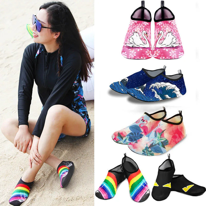 Unisex Water Shoes Swimming Diving Socks Summer Aqua Beach Sandal Flat Shoe Seaside Non-Slip Sneaker Socks Slipper for Men Women