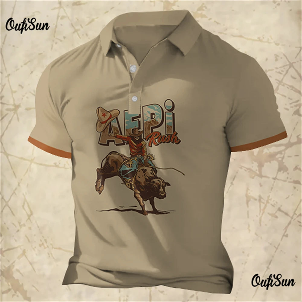 Fashion Men's Polo Shirt Graphic Design Summer Short Sleeve Casual Button-Down Tops Oversized Male Clothing Golf T-Shirt