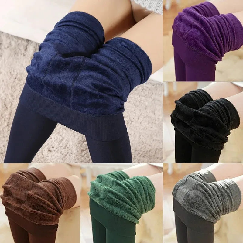 Velet Thickening Leggings for Women Thick Warm Stocking Legging Charcoal Fleece Elastic Pants Winter Warm Leggings