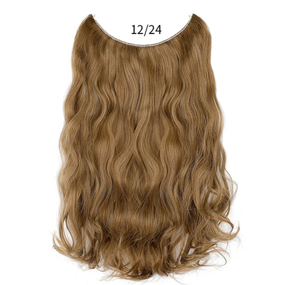 No Clip Synthetic Wave Hair Extensions Invisible Curly wig Accessorie Hairpieces Heat Resistant Long Hair For Women Hairextens