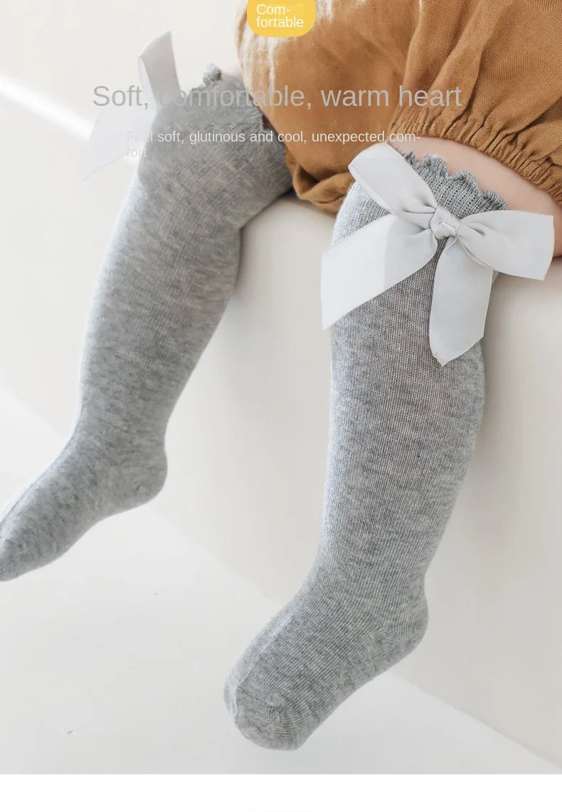 Baby Socks Big Bow Girls Student Princess Socks Children Kids Boys Cotton Toddler Stockings Infant Accessories Newborn Clothes