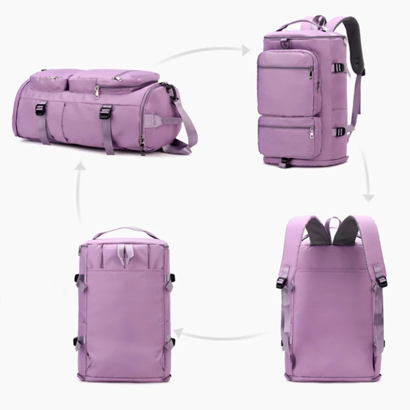 Women Large Travel Backpacks Waterproof Stylish Casual Daypack Bags with Luggage Strap Backpack Ladies Sports Yoga Luggage Bags
