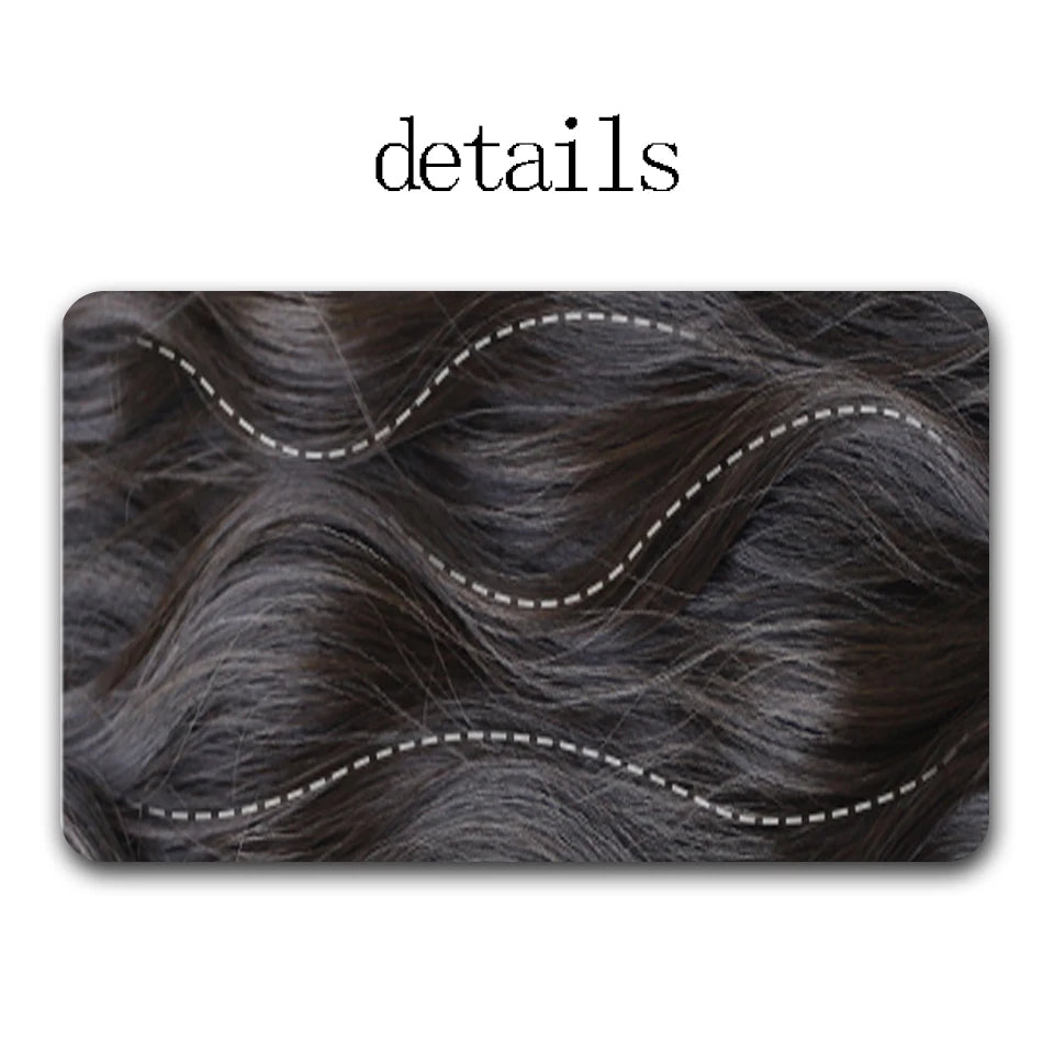 XIYUE Wig Synthetic Multicolor Horsetail Extensions Very Long And Fluffy Wavy Heat Resistant For Women Curling Pieces