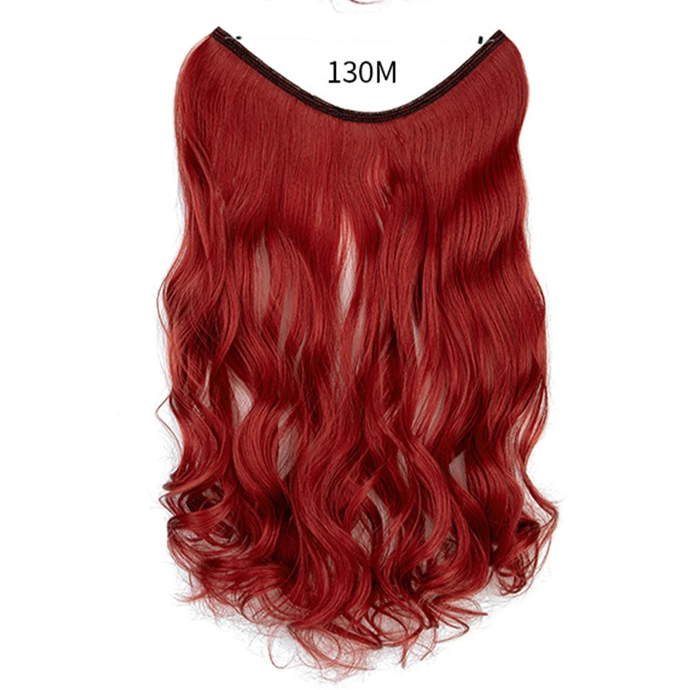 No Clip Synthetic Wave Hair Extensions Invisible Curly wig Accessorie Hairpieces Heat Resistant Long Hair For Women Hairextens