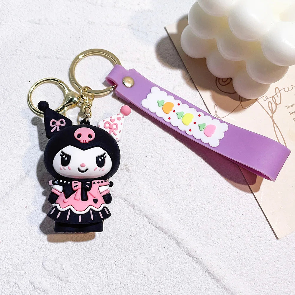 Super Mario Bros Game Stitch Disney Keychain wonder Action Figure Toy PVC Silicone Pendant Car Cartoon Bag Pendant Jewelry Gifts