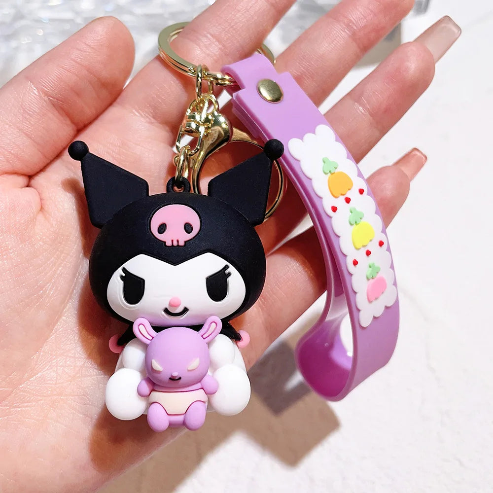 Super Mario Bros Game Stitch Disney Keychain wonder Action Figure Toy PVC Silicone Pendant Car Cartoon Bag Pendant Jewelry Gifts