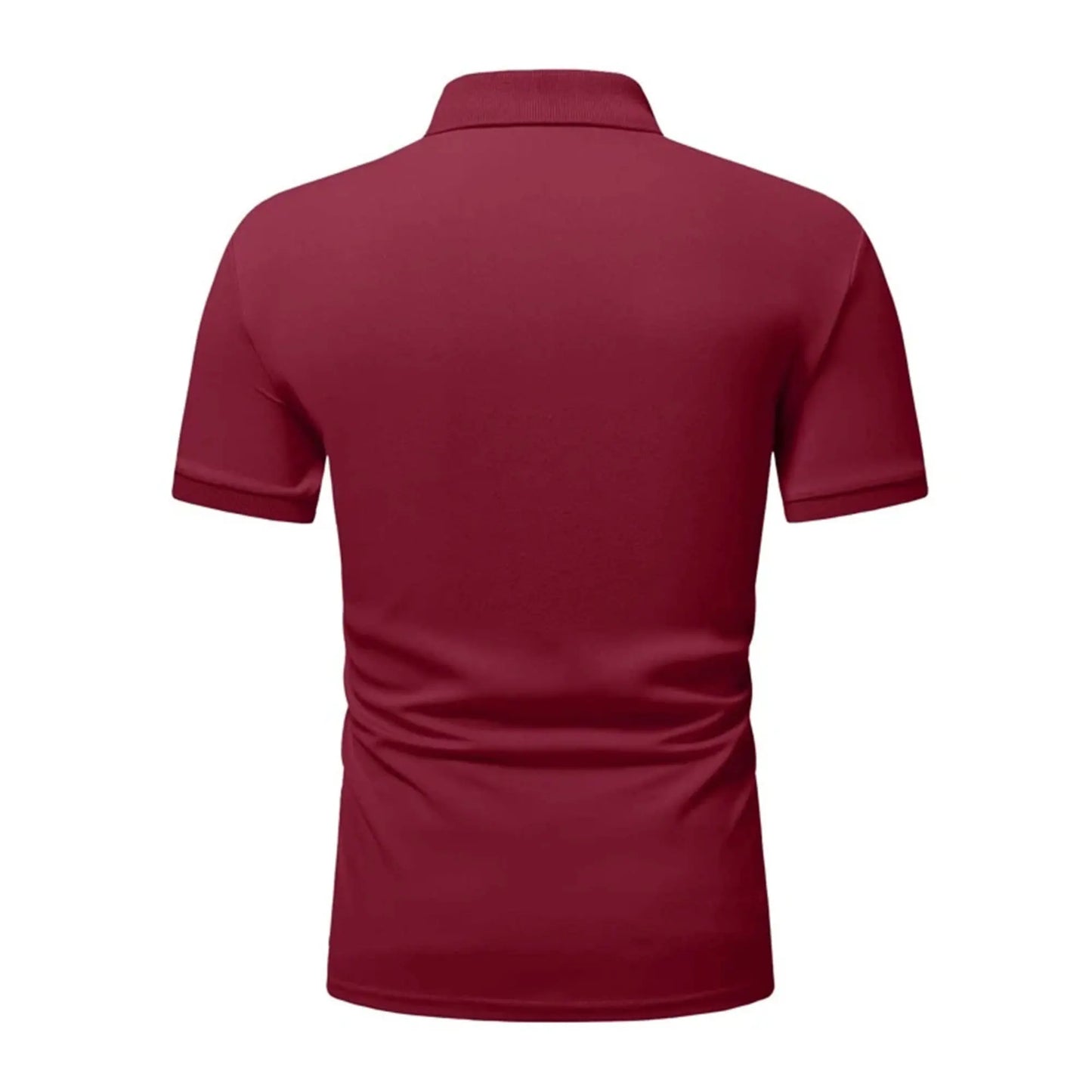 Men's polo shirt solid color short-sleeved zipper lapel T-shirt casual top
