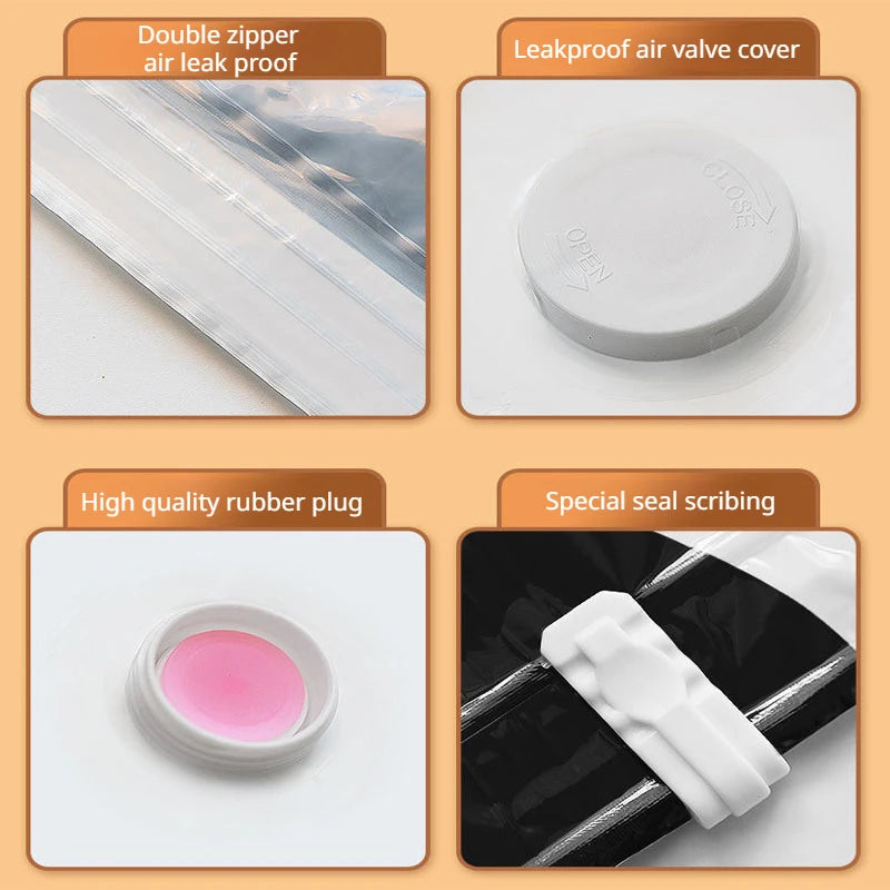1 pc thickened pc vacuum storage bag, cow pattern, closet space saving 75%, clothing luggage special bag