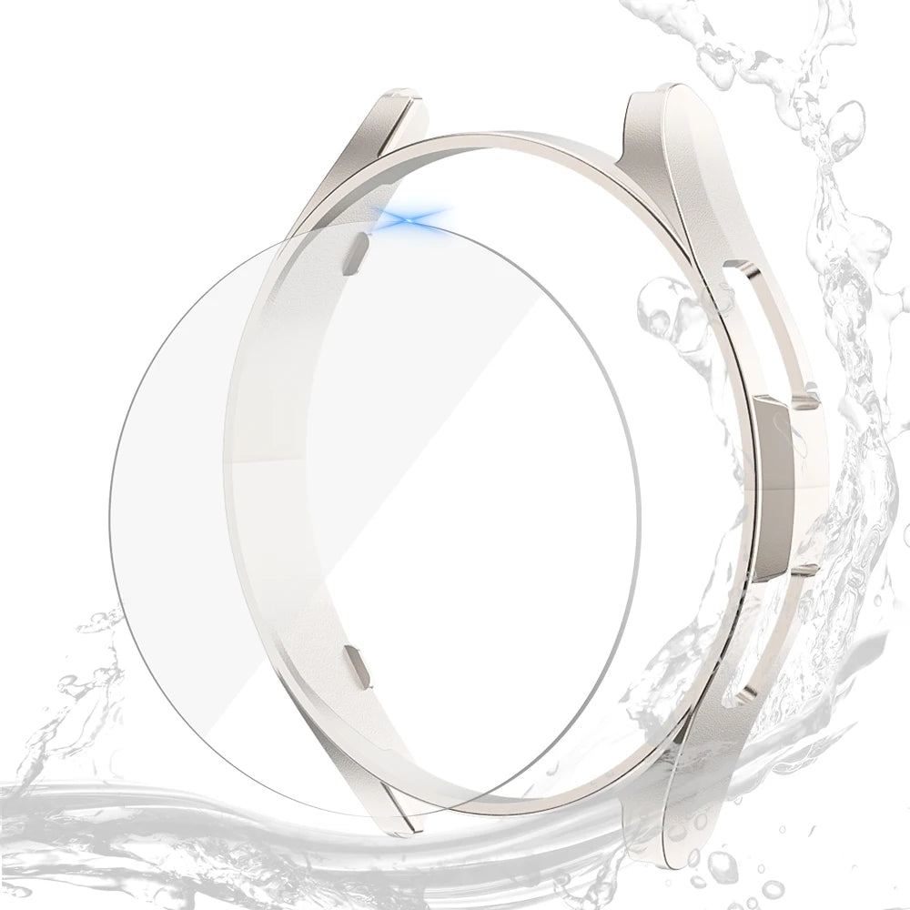 Glass+Case for Samsung Galaxy Watch 6 40mm 44mm,PC Matte Cover Protective Bumper Shell for Galaxy Watch 6 Classic 43mm 47mm