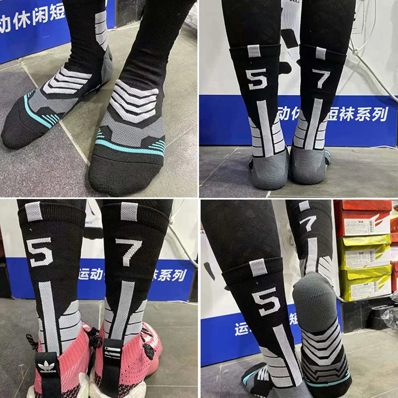 High Quality Elite Basketball Socks Compression Men's Cycling Socks With Number Adults Towel Bottom Outdoor Sports Socks Unisex