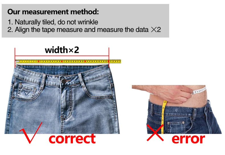 2024 New Brand Mens Casual Multiple Pockets Jeans Mid-Waist Elastic Straight Denim Trousers Versatile Loose Personality Pants