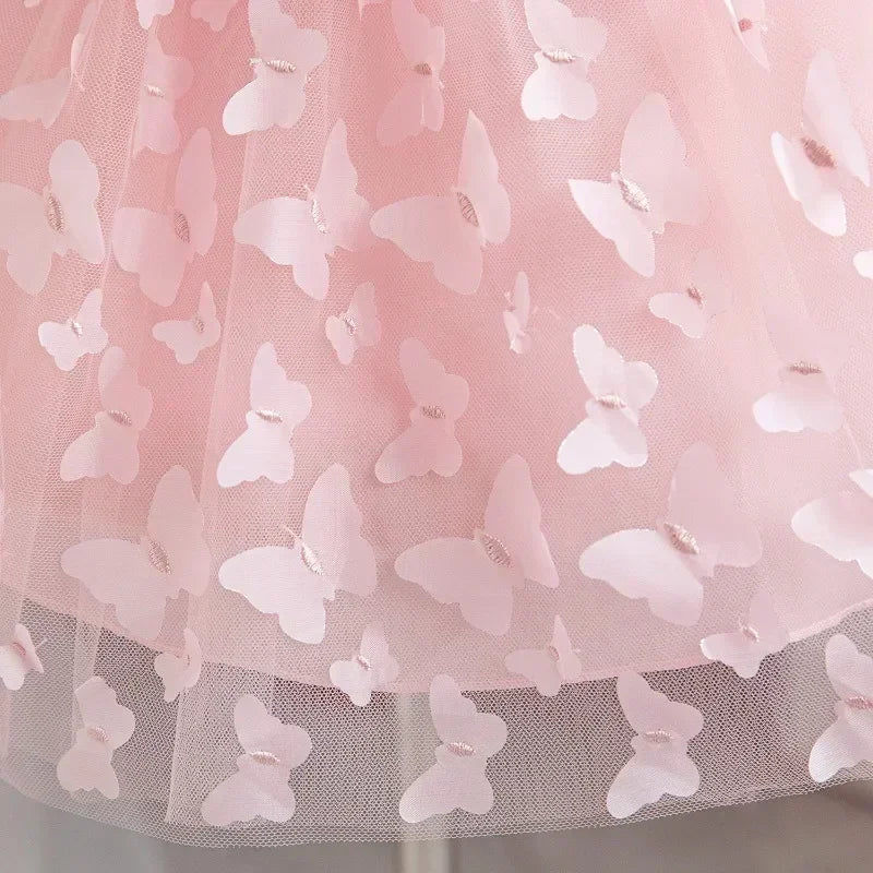 Toddler Baby Girl Dress Newborn Infant Baptism Birthday Dress Butterfly Tutu Princess Dress Baby Girls Wedding Party Gown 1-5Yrs