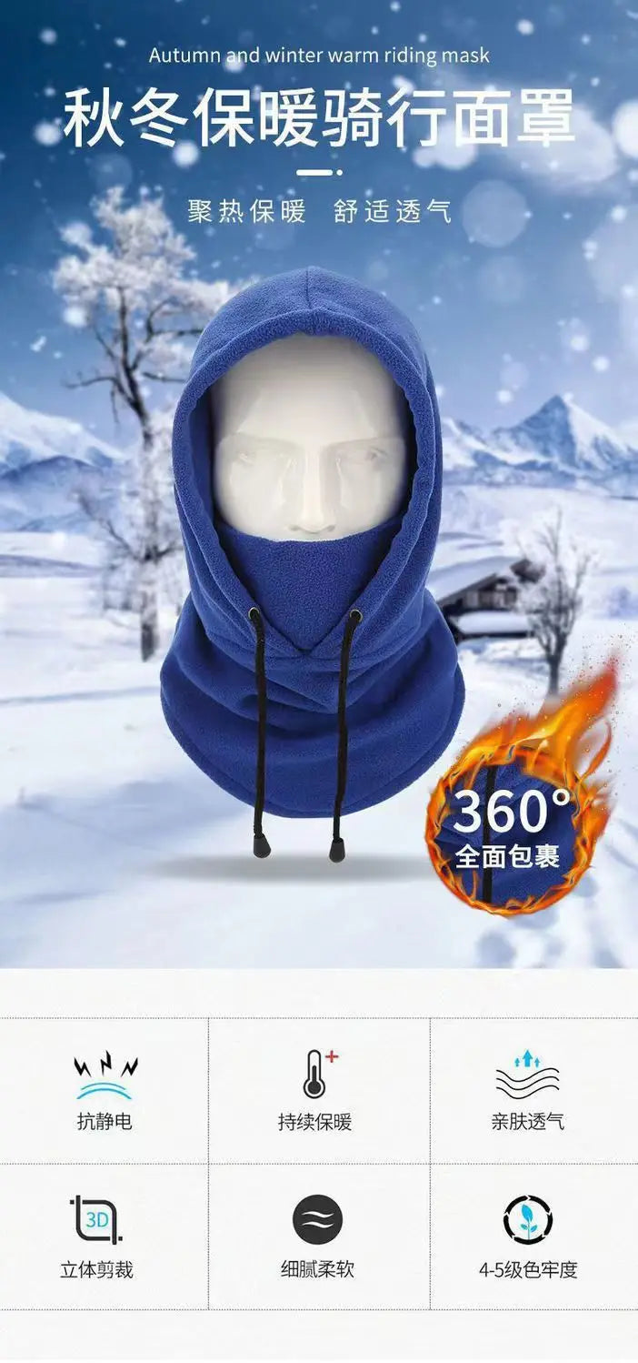 2024 New Fashion Warm Cap Winter Men Women Hat Waterproof Thermal Polar Fleece Balaclava Hat Hooded Neck Warmer Hike Cycling Cap