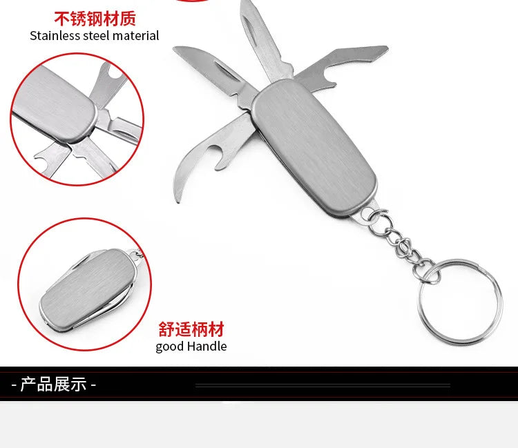 Stainless steel multi-function knife, Keychain pendant knife, Swiss army knife