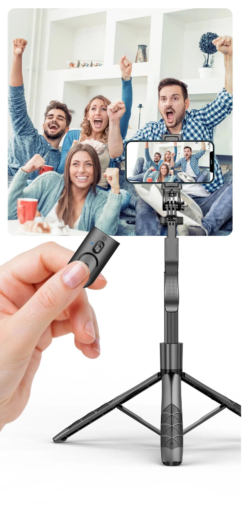 1530mm Wireless Selfie Stick Tripod Stand Foldable Monopod With Led Light For Smartphones Balance Steady Shooting Live