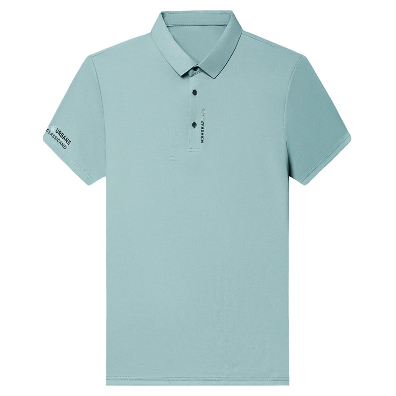 2024 Summer New Men's Business Casual Solid Color Short Sleeved POLO Shirt Comfortable and Cool Fashion T-shirt