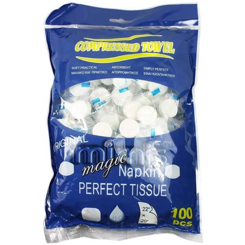 100pcs Compressed Towel Wet Wipes Paper Face Towel Tablet Disposable Napkin Portable Magic Towel Coin Tissues Make Up for Travel