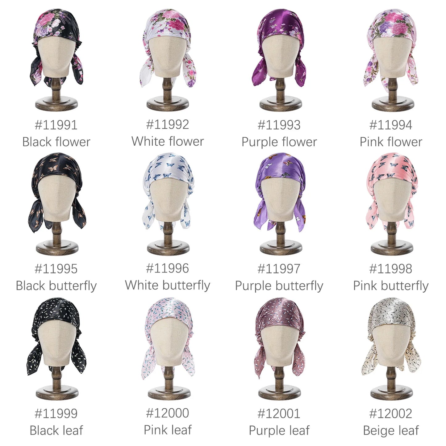 New Women Luxury Satin Sleeping Bonnets Night Sleep Caps Ladies Headwrap Printed Stretch Beanie Cap Hair Care Head Cover