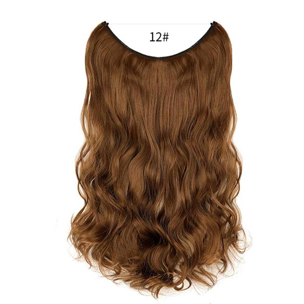 No Clip Synthetic Wave Hair Extensions Invisible Curly wig Accessorie Hairpieces Heat Resistant Long Hair For Women Hairextens