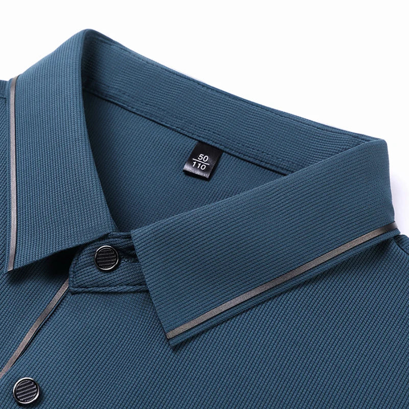 Handsome 2024 Summer Ice Silk Seamless Breathable Polo Shirt Men Short Sleeved Embroidery Casual Lapel T-shirt Men's Clothing