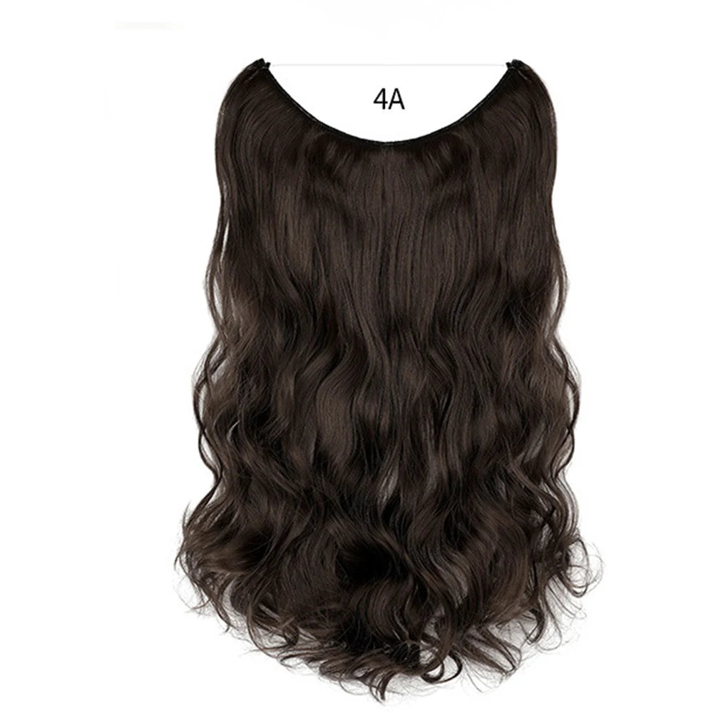 No Clip Synthetic Wave Hair Extensions Invisible Curly wig Accessorie Hairpieces Heat Resistant Long Hair For Women Hairextens