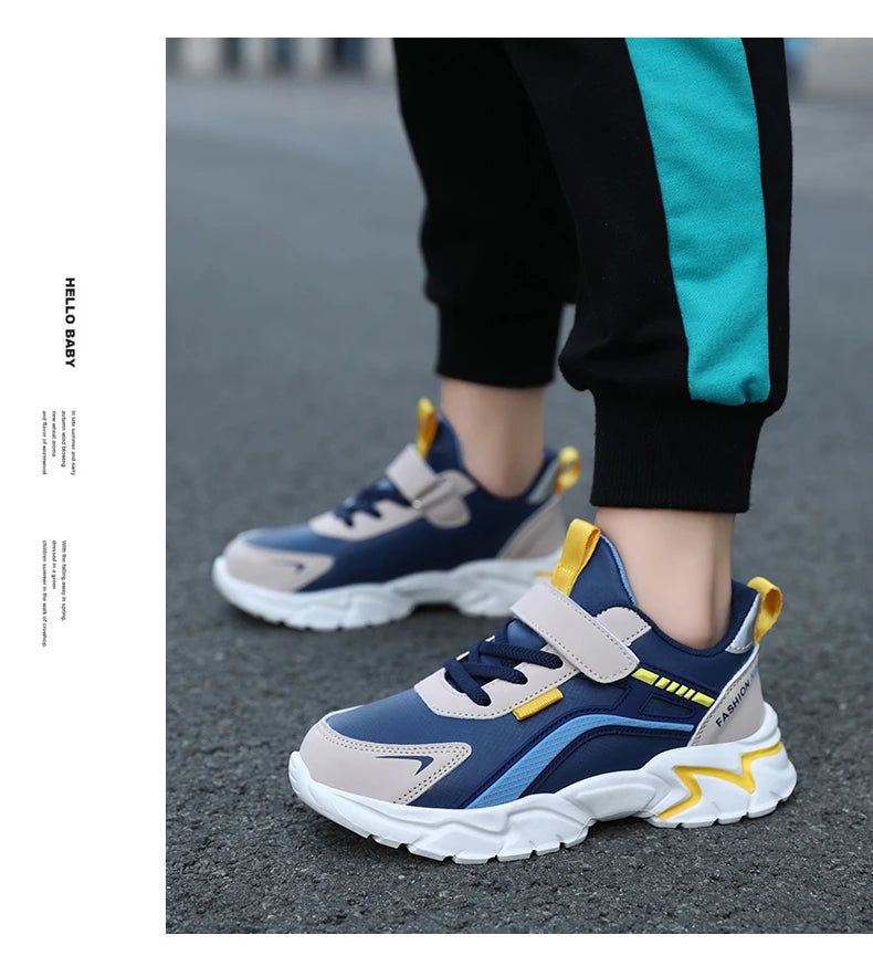 Children Boys Shoes Leather Waterproof Sports Running Kids Lightweight Boy Casual Fashion Sneakers Outdoor School Students Shoes