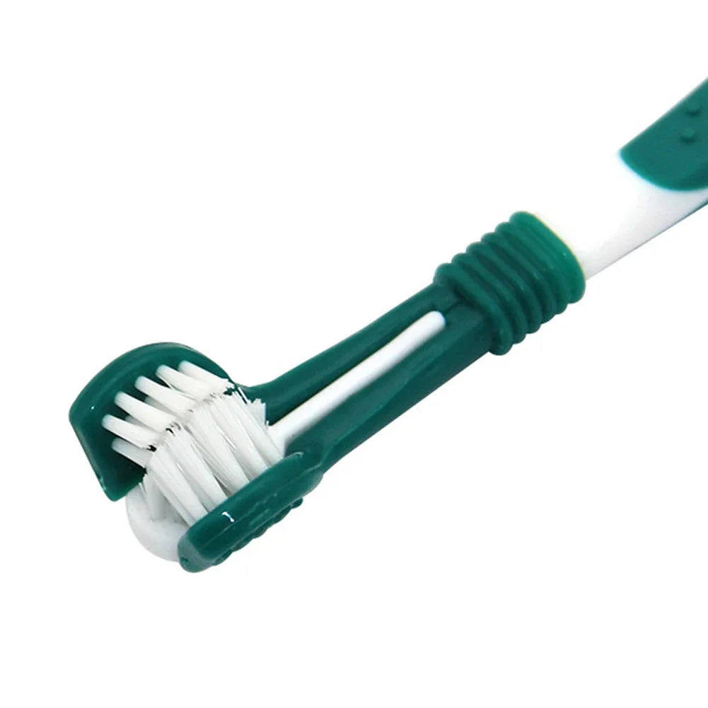 Three Sided Pet Toothbrush Three-Head Multi-angle Toothbrush Cleaning Dog Cat Brush Bad Breath Teeth Care Tool Cleaning Mouth