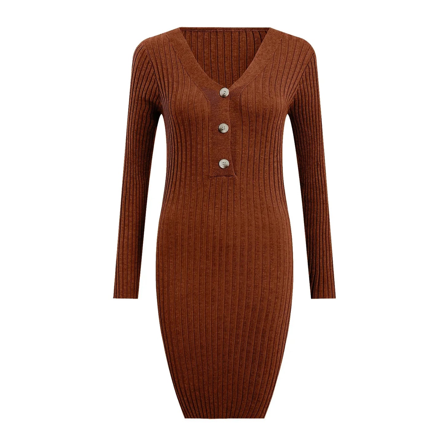 Autumn Knit Ribbed Slim Mini Dresses Women Casual Sexy Long Sleeve Lapel Neck Buttons Side Split Dress Streetwear Vestidos Robe