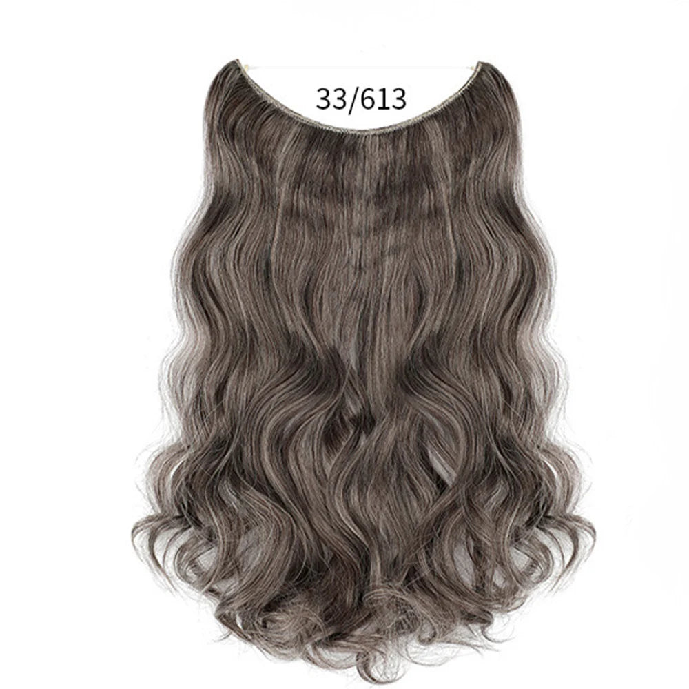 No Clip Synthetic Wave Hair Extensions Invisible Curly wig Accessorie Hairpieces Heat Resistant Long Hair For Women Hairextens