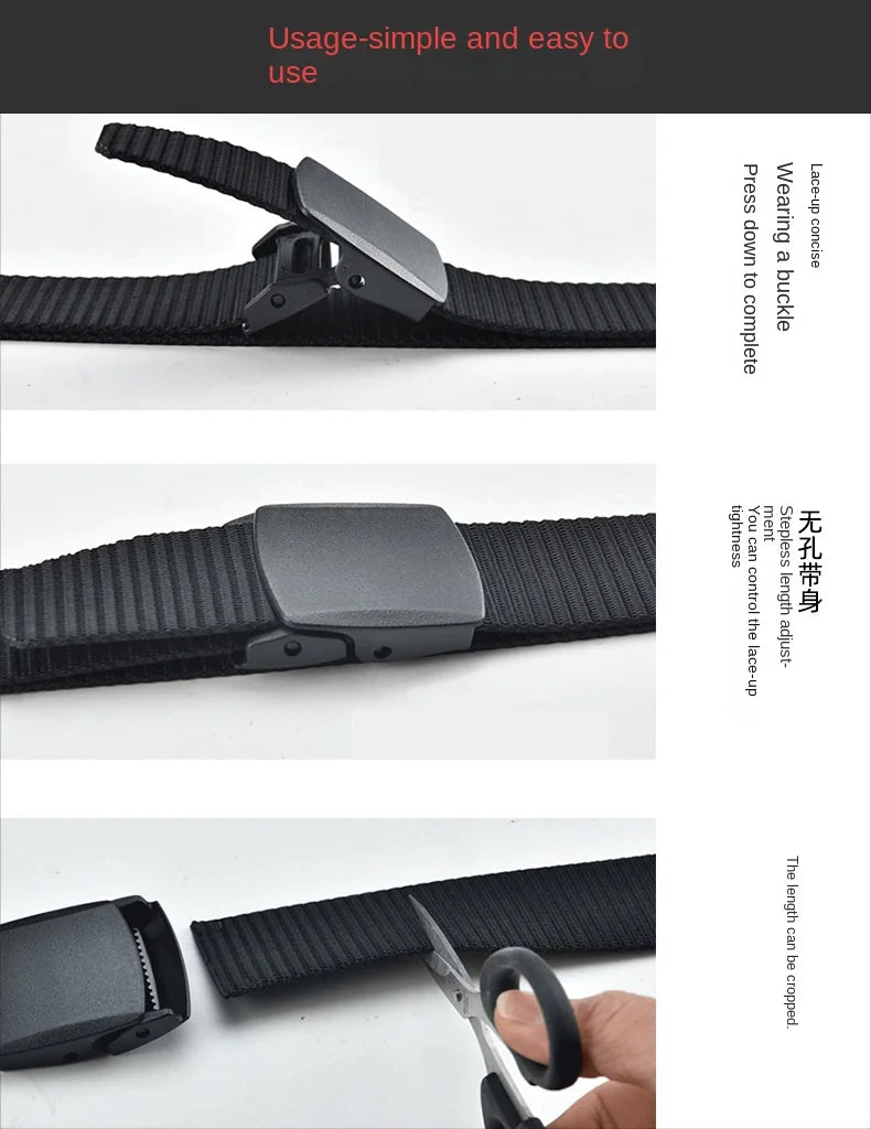 Black Green White Red Blue Men Automatic Buckle Nylon Belt Waist Canvas Belts Outdoor Strap Travel Sports Belt for Women