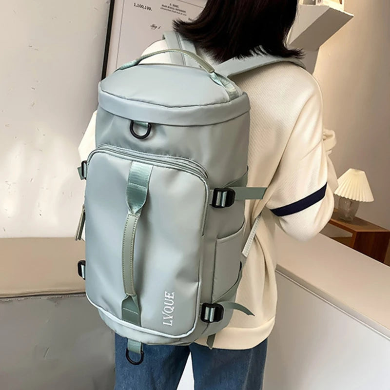 Women Large Travel Backpacks Waterproof Stylish Casual Daypack Bags with Luggage Strap Backpack Ladies Sports Yoga Luggage Bags