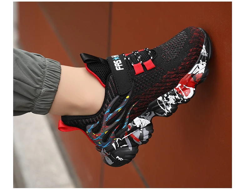 Autumn Children Fashion Sports Shoes High Quality Outdoor Sneakers Boys Girls PU Leisure Trainers Shoes Kids Casual Sneaker