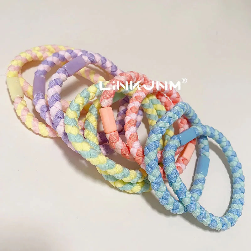 10Pcs Women Diy Elastic Hair Rubber Bands Girls Braided Hair Scrunchies/Tie/Gum/Ponytail Holders Birthday Gift Accessories