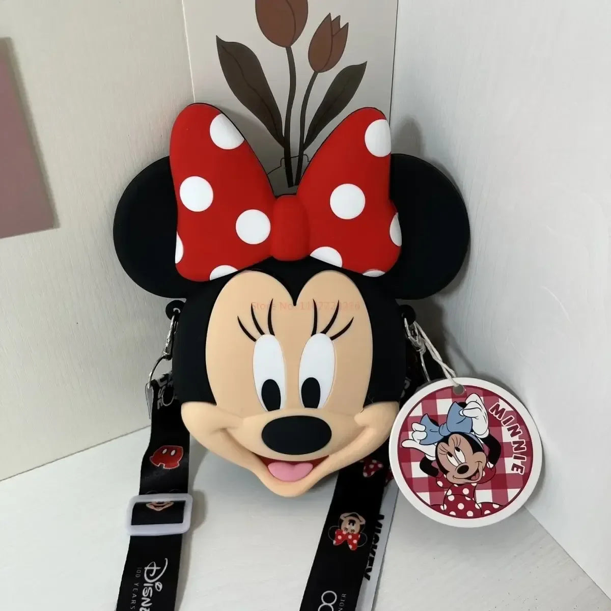 Original Disney Anime Kawaii Minnie Mickey Mouse Silicone One Shoulder Bag Leisure Fashion Zero Purse Birthday Gift For Girl