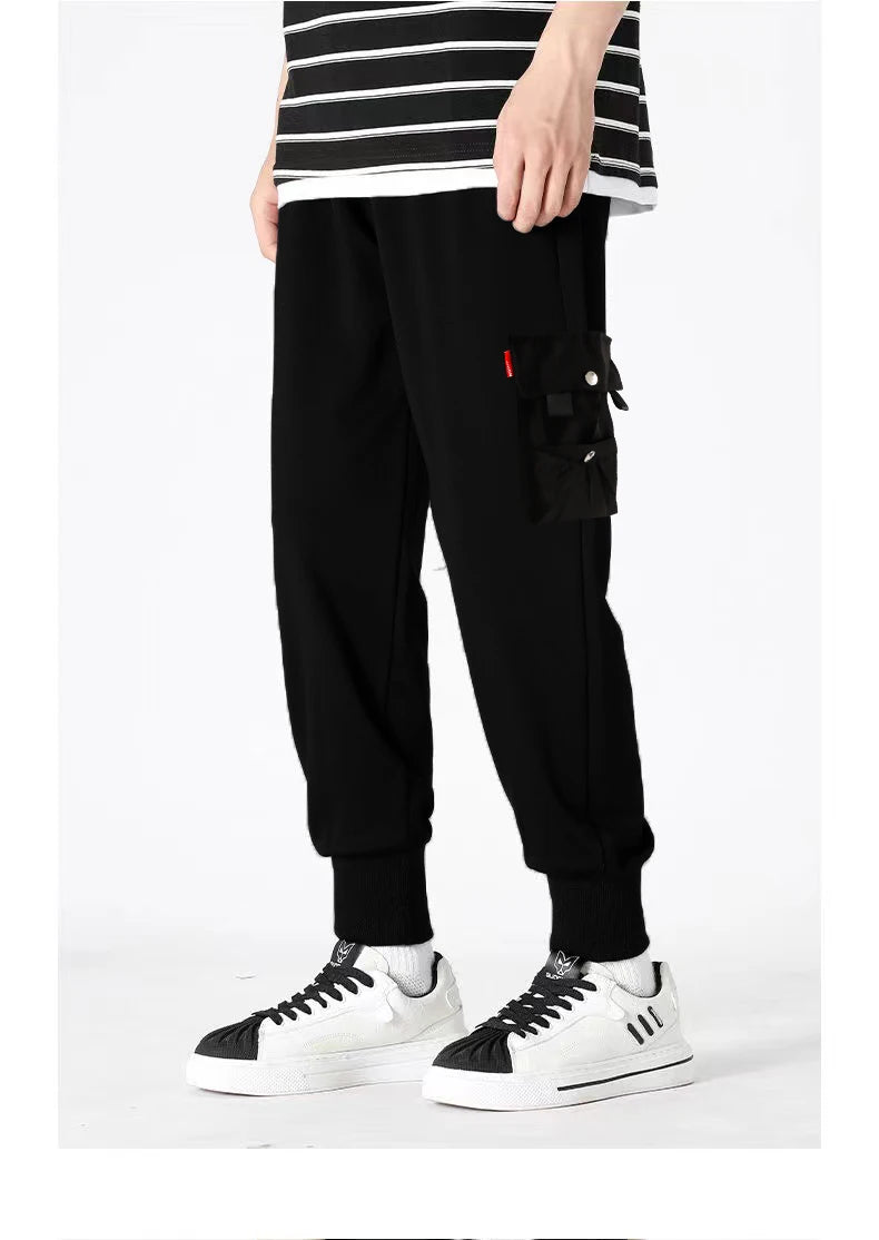 Classic Design Multi Flap Pockets Cargo Pants,Men's Loose Fit Drawstring Harem Cargo Jogger Pants oversized pants men and women