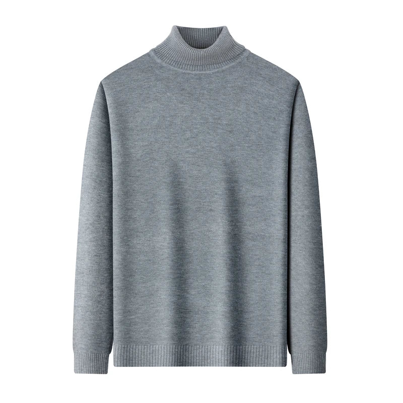 6 Colour Men's High Neck Long Sleeved Solid Color Sweater Soft Warm and Comfortable Top with a Base