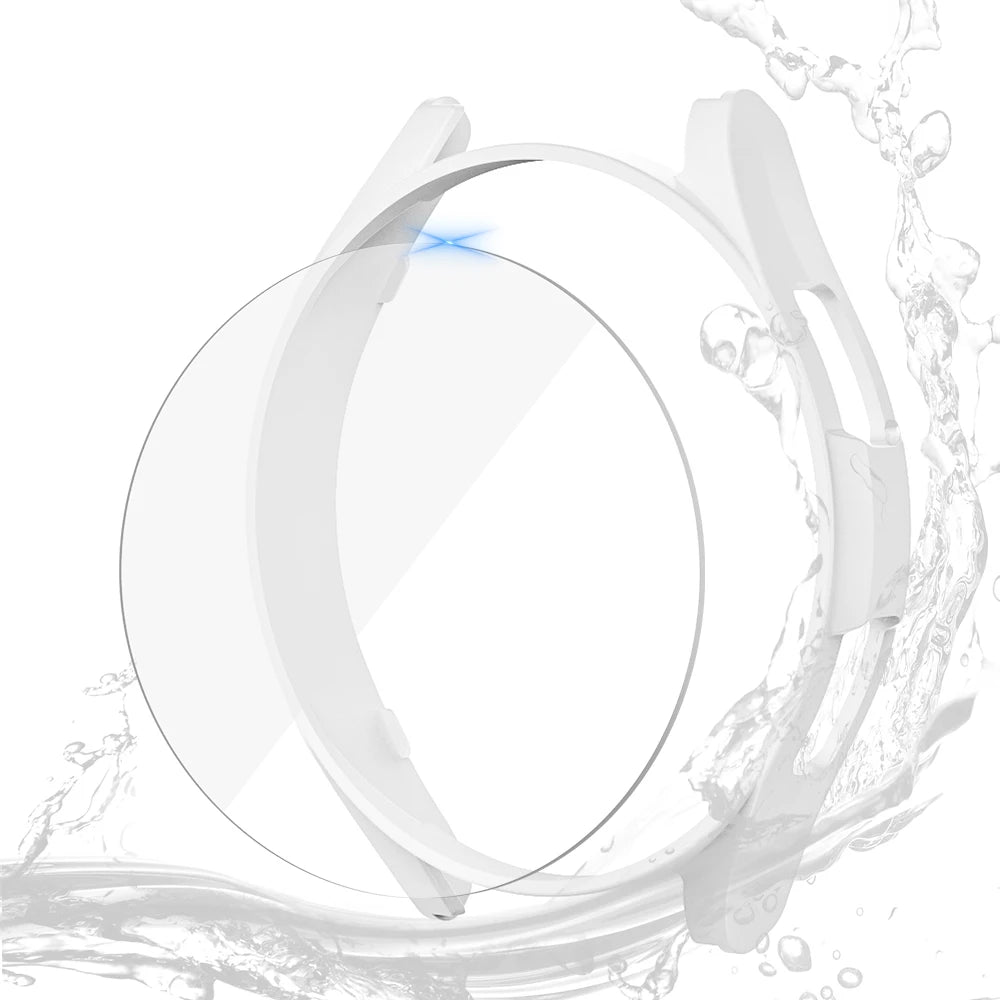 Glass+Case for Samsung Galaxy Watch 6 40mm 44mm,PC Matte Cover Protective Bumper Shell for Galaxy Watch 6 Classic 43mm 47mm