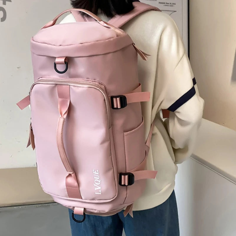 Women Large Travel Backpacks Waterproof Stylish Casual Daypack Bags with Luggage Strap Backpack Ladies Sports Yoga Luggage Bags