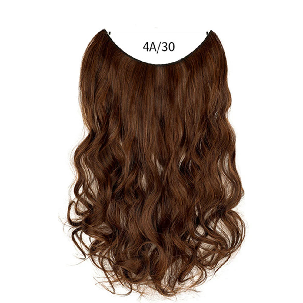 No Clip Synthetic Wave Hair Extensions Invisible Curly wig Accessorie Hairpieces Heat Resistant Long Hair For Women Hairextens