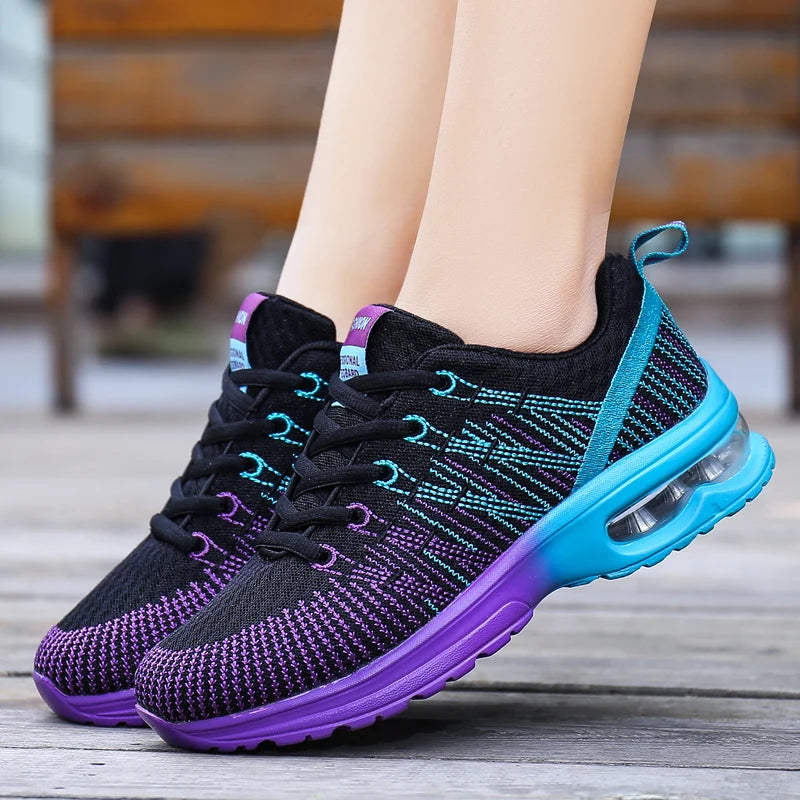 2023 New Running Shoes Breathable Outdoor Sneakers Women's Lightweight Air Cushion Sneakers Comfortable Sports Training Shoes