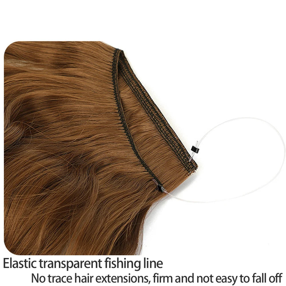 No Clip Synthetic Wave Hair Extensions Invisible Curly wig Accessorie Hairpieces Heat Resistant Long Hair For Women Hairextens