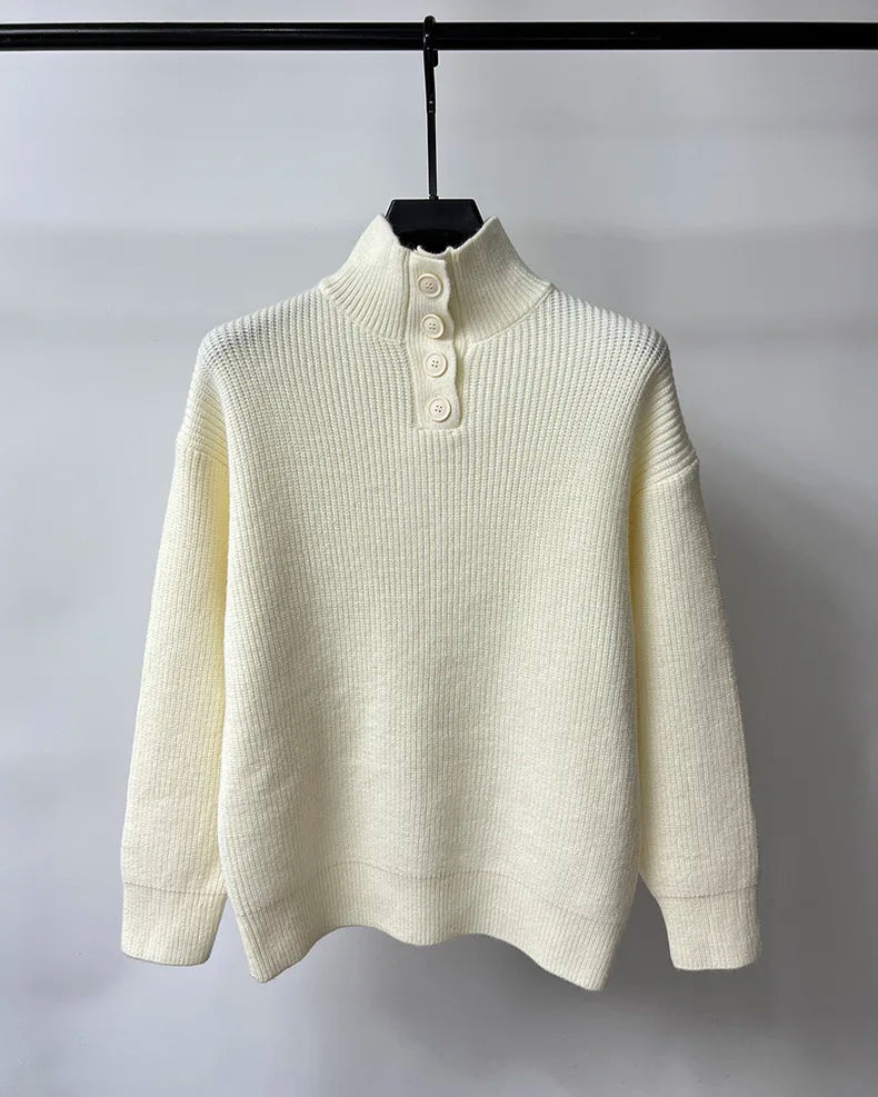 High end men's trendy jacquard knitted sweater 2023 autumn and winter new casual fashion thickened warm high collar pullover