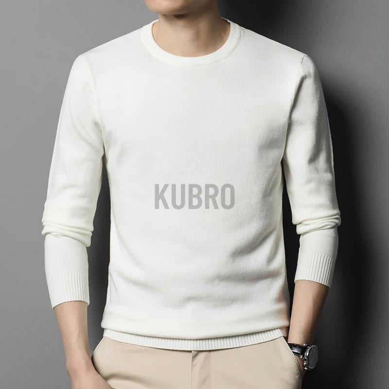 KUBRO Sweaters Men 2023 Autumn Winter New Warm Youth O-neck Men's Wool High Quality Fashion Casual Comfortable Pullover Male