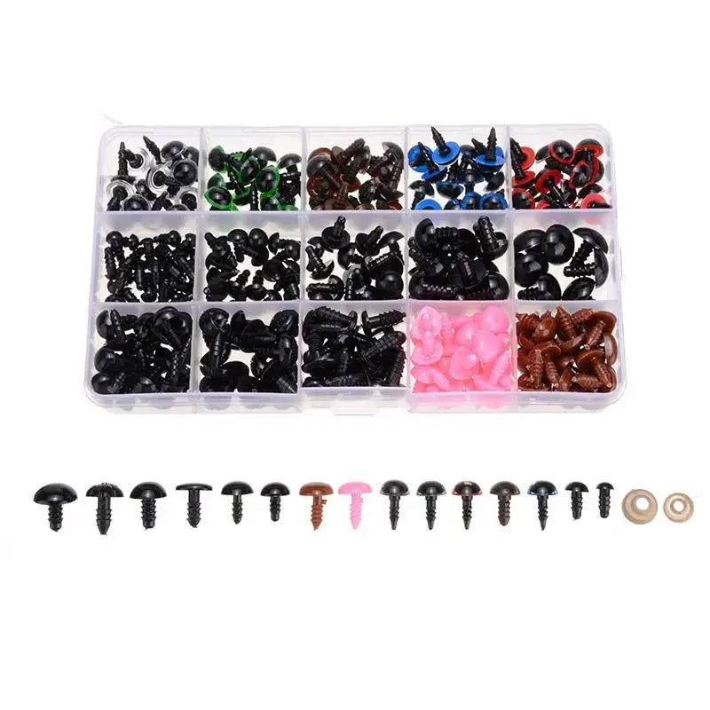 560Pcs Doll Making Eyes Reusable Plastic Button Eyes Multiple Sizes DIY Stuffed Animals Toy Bear Eyes for Plush Crochet Dolls