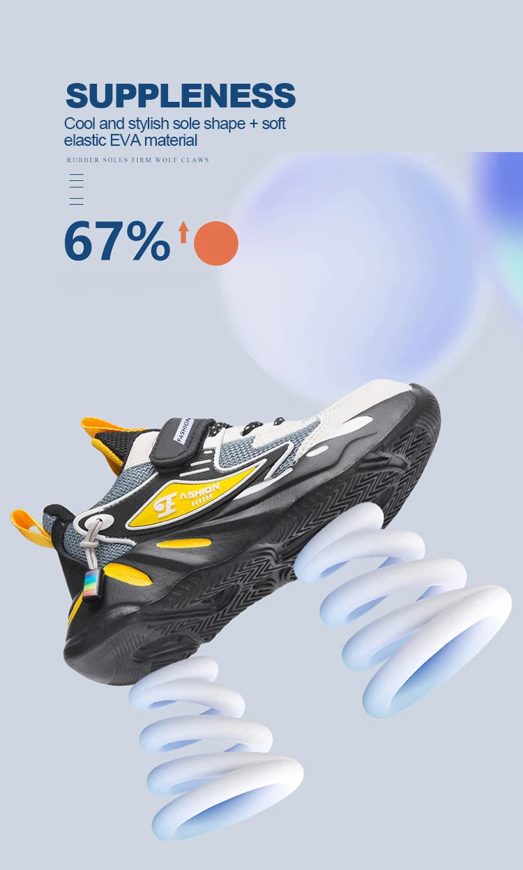 Children Boys Mesh Sports Running Shoes Breathable Non-slip For Girls Casual Running Walking Kid's Sneakers