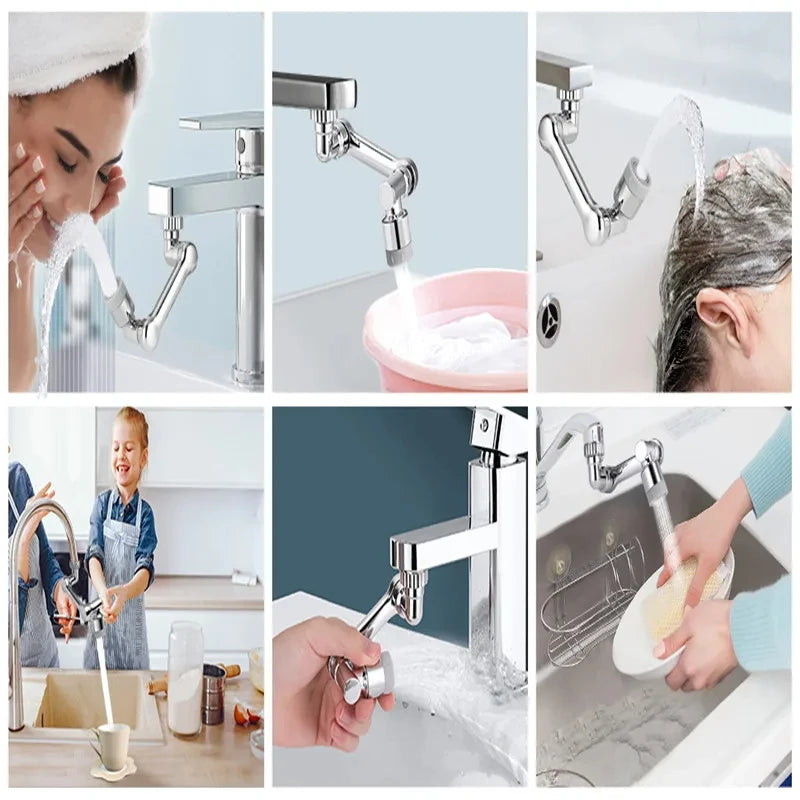 1 ABS Universal Rotating 1080 ° Faucet, Spray Nozzle, Washbasin Faucet, Kitchen Faucet, Extended Aerator Nozzle