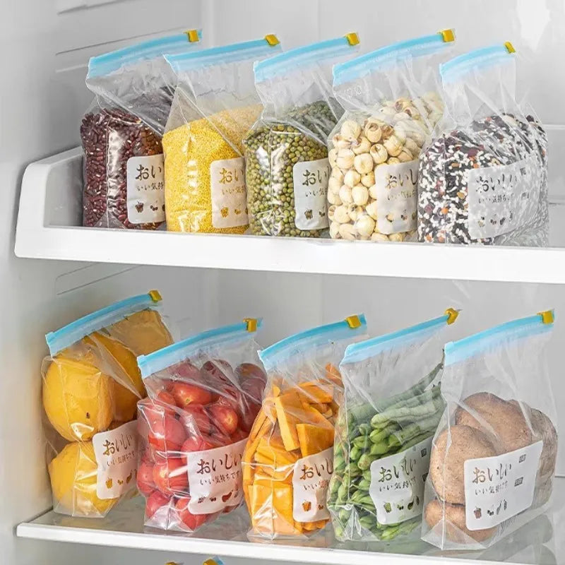 Wrap Plastic Ziplock Bags Food Storage Bags Reusable Refrigerator Organizer Fruit Grain Fresh-keeping Plastic Storage Container