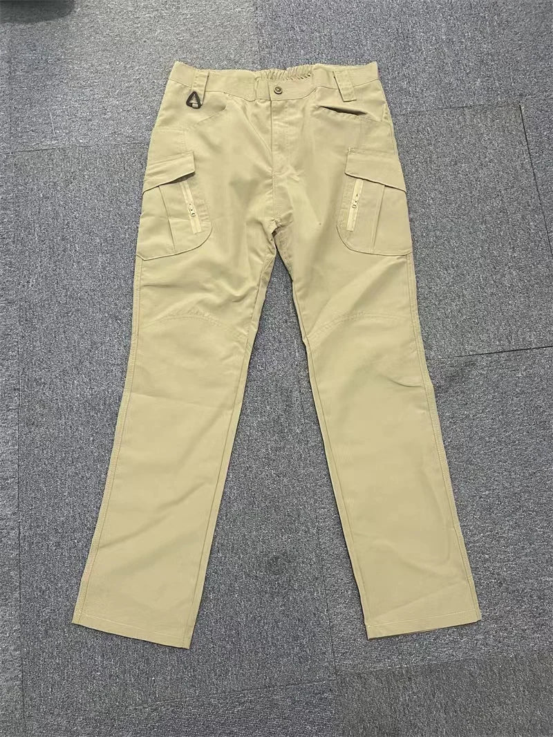 Men City Pants Cargo Trousers Multi-pocket Waterproof Wear-resistant Casual Training Overalls Fat Cargo Quick Dry Pants